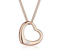 Diamore Collierkettchen »Herz Liebe Romantik Diamant (0.03 ct) 925 Silber«, Rosegold