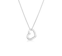 Elli DIAMONDS Halskette Damen Herz Anhänger Liebe Elegant mit Diamant (0.015 ct.) in 925 Sterling Silber