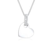 DIAMORE Halskette Damen Herz Anhänger Liebe Klassisch mit Diamant (0.05 ct.) aus 925 Sterling Silber
