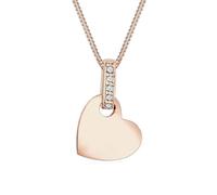 Elli DIAMONDS Halskette Damen Herz Anhänger Liebe Klassisch mit Diamant (0.05 ct.) in 925 Sterling Silber