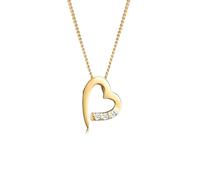 Elli DIAMONDS Halskette Damen Herz Anhänger mit Diamanten (0.04 ct.) in 585 Gelbgold
