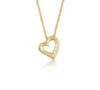 Elli DIAMONDS Halskette Damen Herz Liebe mit Diamant (0.045 ct.) in 585 Gelbgold