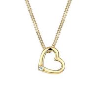Elli DIAMONDS Halskette Damen Herz Liebe Zart Diamant (0.015 ct.) in 925 Sterling Silber