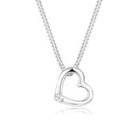DIAMORE, Halskette Herz Liebe Diamant (0.015 Ct.) 925 Silber in silber, Schmuck für Damen Gr. 45 cm