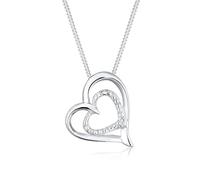 Diamore Collierkettchen »Herz Liebes Diamant (0.015 ct) 925 Silber«