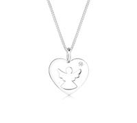 Elli DIAMONDS Halskette Damen Herz Schutzengel Diamant (0.03 ct.) in 925 Sterling Silber