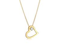 Collierkettchen ELLI DIAMONDS "Herz Verbunden Diamant (0.03ct) 585 Gelbgold" Halsketten Gr. 45, 0.03 ct mit Diamanten, Gelbgold 585, Länge: 45 cm, goldfarben (gold, weiß) Damen Colliers (59051057-0)