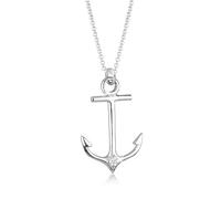 Elli Diamonds Halskette Damen Kette Anker Diamant 0,006 ct. 925 Silber