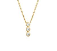 Elli DIAMONDS Halskette Damen Kreis Geo Trio mit Diamant (0.045 ct.) in 585 Gelbgold