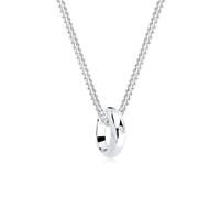 Elli DIAMONDS Halskette Damen Kreis Ring Anhänger mit Diamant (0.005 ct) in 925 Sterling Silber