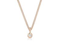 Elli DIAMONDS Halskette Damen Kreis Rund Diamant (0.03 ct.) in 925 Sterling Silber