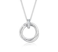 Elli DIAMONDS Halskette Damen Kreis Trio Anhänger mit Diamant (0.025 ct.) in 925 Sterling Silber