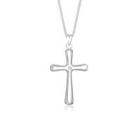Elli DIAMONDS Halskette Damen Kreuz Anhänger Klassisch mit Diamant (0.03 ct) in 925 Sterling Silber