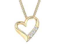 Elli DIAMONDS Halskette Damen mit Herz Anhänger Ewigkeit mit Diamant (0.04 ct.) in 925 Sterling Silber