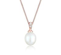 Elli DIAMONDS Halskette Damen mit Süßwasserperlen und Diamant (0.04 ct.) in 925 Sterling Silber