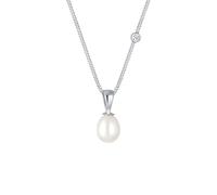 Elli Halskette - Halskette Süßwasserzuchtperle Diamant 925 Sterling - Gr. unisize - in Weiß - für Damen