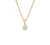 Elli DIAMONDS Halskette Damen Solitär Rund Kreis mit Diamant (0.11 ct.) in 585 Gelbgold