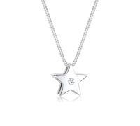 Elli DIAMONDS Halskette Damen Stern Anhänger Modern mit Diamant (0.03 ct.) in 925 Sterling Silber