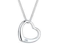 Elli DIAMONDS Halskette Damen Herz Anhänger mit Diamant (0.03 ct.) in 925 Sterling Silber