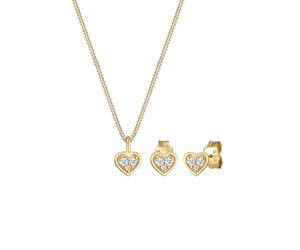 Elli DIAMONDS Herz Liebe Valentin Diamant (0.105ct) 585 Gelbgold golfarben Damen