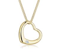 Halskette Herz Love Diamant (0.03 Ct.) 375 Gelbgold DIAMORE Weiß 001 (Artikelnummer: 4N955/50X001)