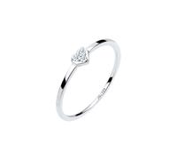 Elli Ringe - Ring Herz Symbol Diamant 0.04 ct. 925er Sterling S - Gr. 56 MM - in Silber - für Damen