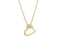 Collierkettchen ELLI DIAMONDS "Herz Verbunden Diamant (0.03ct) 585 Gelbgold" Halsketten Gr. 45, 0.03 ct mit Diamanten, Gelbgold 585, Länge: 45 cm, goldfarben (gold, weiß) Damen Colliers (59051057-0)