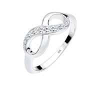 Verlobungsring ELLI DIAMONDS "Infinity Diamant 0.125 ct. Geschenkidee 925 Silber" Fingerringe Gr. 52 mm, 0.125 ct P1 = bei 10-facher Vergrößerung erkennbare Einschlüsse, Silber 925 (Sterlingsilber), 2 mm, weiß (weiß, weiß) Damen Verlobungsringe (52225767-52)