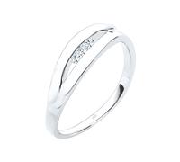 Ring Klassisch Trio Diamant (0.09 Ct.) 925 Silber DIAMORE Weiß 56 (Artikelnummer: 4N189/70X56)