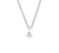 Elli DIAMONDS Halskette Damen Kreis Rund Diamant (0.03 ct.) in 925 Sterling Silber
