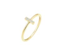 Diamantring ELLI DIAMONDS "Kreuz Diamanten Brillantschliff (0.025 ct) 375 Gelbgold" Gr. 56, gold, Fingerringe, Damen, 56mm, 0,03 P1 = bei 10-facher Vergrößerung erkennbare Einschlüsse mit Diamanten, G