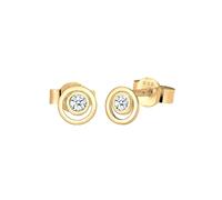 Elli DIAMONDS Ohrringe Damen Ohrstecker Kreis Layer mit Diamant Hochwertig in 585 Gelbgold