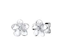 Elli DIAMONDS Earrings Women Frangipani Blossom Floral with Diamond (0,03ct) in 925 Sterling Silver