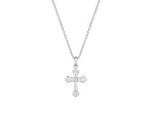 Elli DIAMONDS Panzerkette Kreuz Diamant (0.03 ct.) 925 Silber 45 Damen