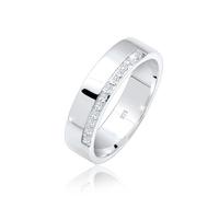 Elli DIAMONDS Ring Damen Bandring Basic mit Diamanten (0.06 ct.) in 925 Sterling Silber