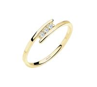 Elli DIAMONDS Ring Women Engagement Ring Trio with Diamond (0.04 ct.) in 375 Yellow Gold