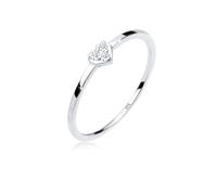 Elli PREMIUM Ring Herz Symbol Diamant 0.04 ct. 925er Sterling Silber 56 mm Silber