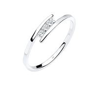Elli DIAMONDS Ring Damen Klassisch Elegant mit Diamant (0.06 ct.) in 925 Sterling Silber