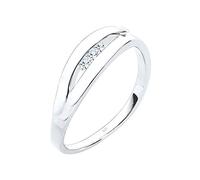 Elli DIAMONDS Ring Damen Klassisch Trio Diamant (0.09 ct.) in 925 Sterling Silber