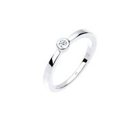 Elli DIAMONDS Ring Damen Klassischer Solitär mit Diamant (0.03 ct.) in 925 Sterling Silber