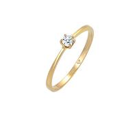 Elli DIAMONDS Ring Damen Solitär Verlobung mit Diamant (0.11 ct.) in 585 Gelbgold