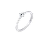 Elli DIAMONDS Ring Damen Verlobung Klassisch mit Diamant (0.06 ct.) in 925 Sterling Silber