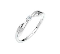 Elli DIAMONDS Ring Damen Verlobung mit Diamant (0.03 ct.) in 925 Sterling Silber