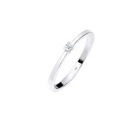 Elli DIAMONDS Ring Damen Verlobung Solitär Diamant (0.03 ct.) in 925 Sterling Silber