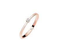 Elli DIAMONDS Ring Damen Verlobung Solitär Diamant (0.03 ct.) in 925 Sterling Silber Rosé vergoldet
