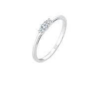 Elli Diamonds Ring Damen Verlobungs Diamant (0.06 ct.) Zart 925 Silber