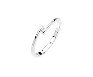 Elli DIAMONDS Ring Damen Verlobungsring mit Diamant (0.015 ct.) in 925 Sterling Silber