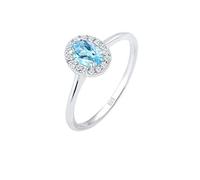 Elli|ElliDiamonds Ring Verlobungsring Topas Diamant (0.08 Ct.) 925 Silber, Silber Silber