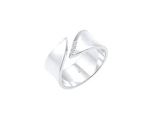 Elli DIAMONDS Ring Damen Wickelring Diamant (0.045 ct.) in 925 Sterling Silber