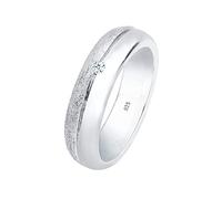 Elli DIAMONDS - Basic Bandring Diamant (0.03 ct.) 925 Silber Ringe Damen